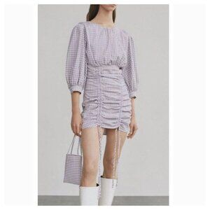 ZARA Bloggers Fav Lilac‎ Gingham Mini Dress
